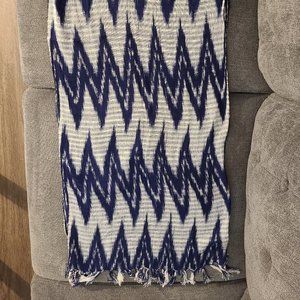 Blue and White Handmade Guatemalan Scarf